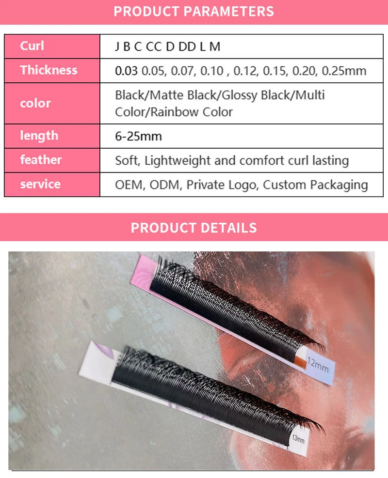 Factory Price Wholesale Lash Extension Matte Ellipse Flat Eyelash Extension