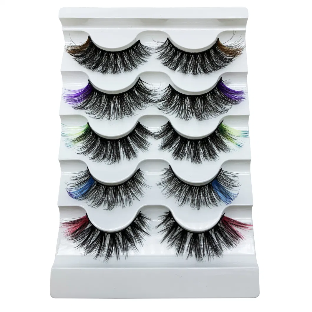 New Makeup Trend Colorful Lashes Colored Silk Lashes 3D Mink 20mm Colored Eyelash Full Strip Lashes