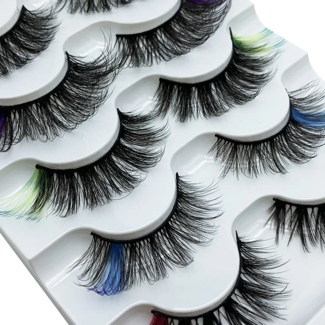 New Makeup Trend Colorful Lashes Colored Silk Lashes 3D Mink 20mm Colored Eyelash Full Strip Lashes