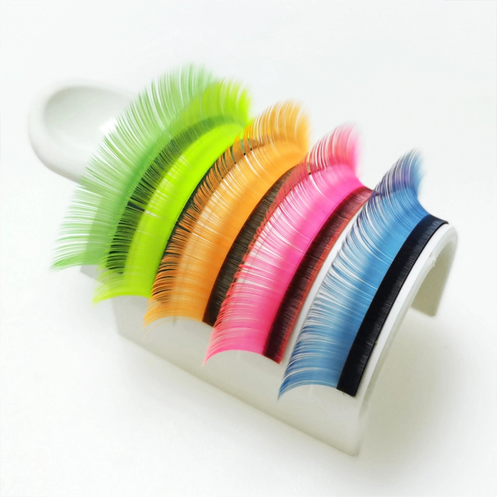 Wholesale Colorful Silk Eyelash Triple Color Individual Mink Lash Extensions Colorful Mink Lashes